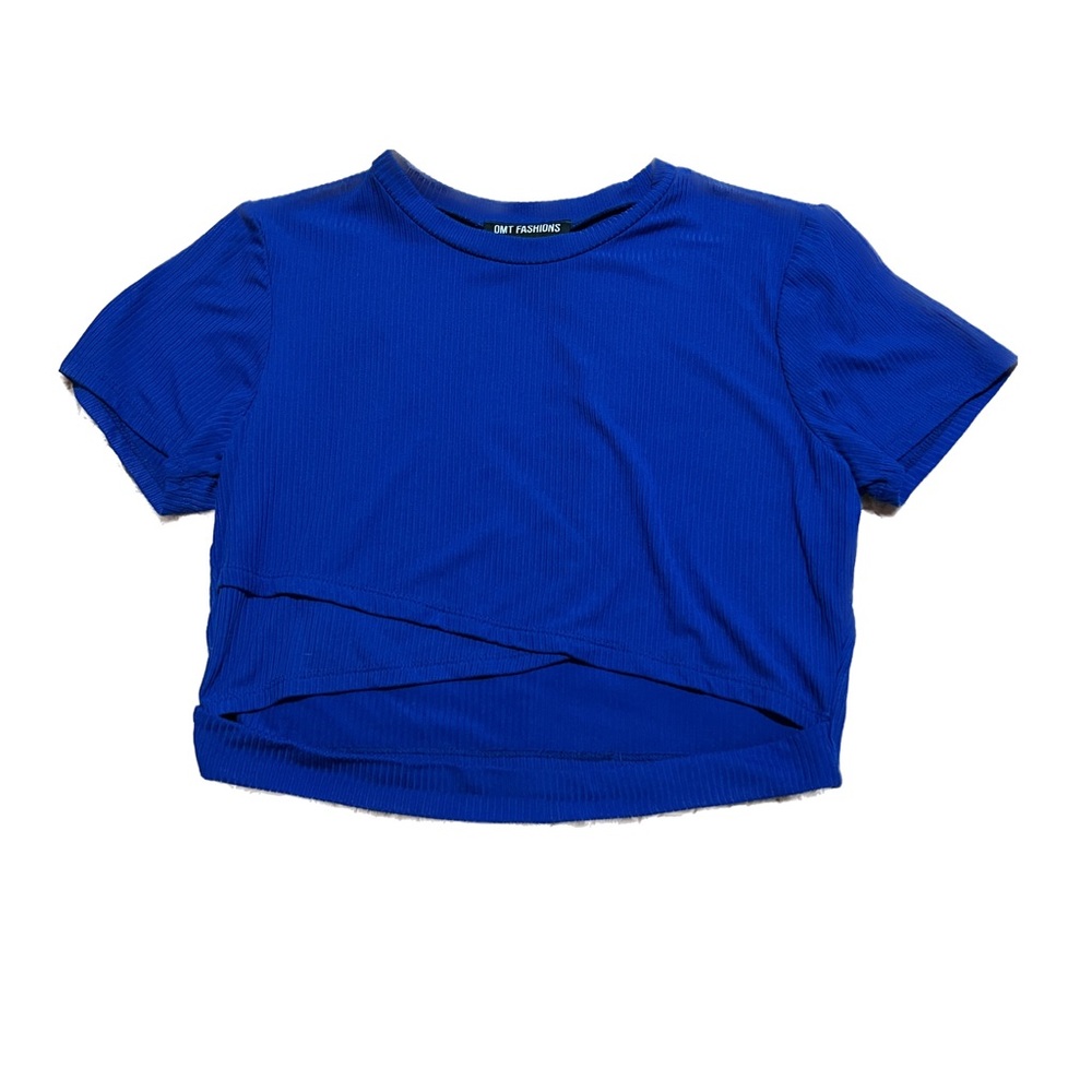 Blue XL OMT Fashions Crop Top